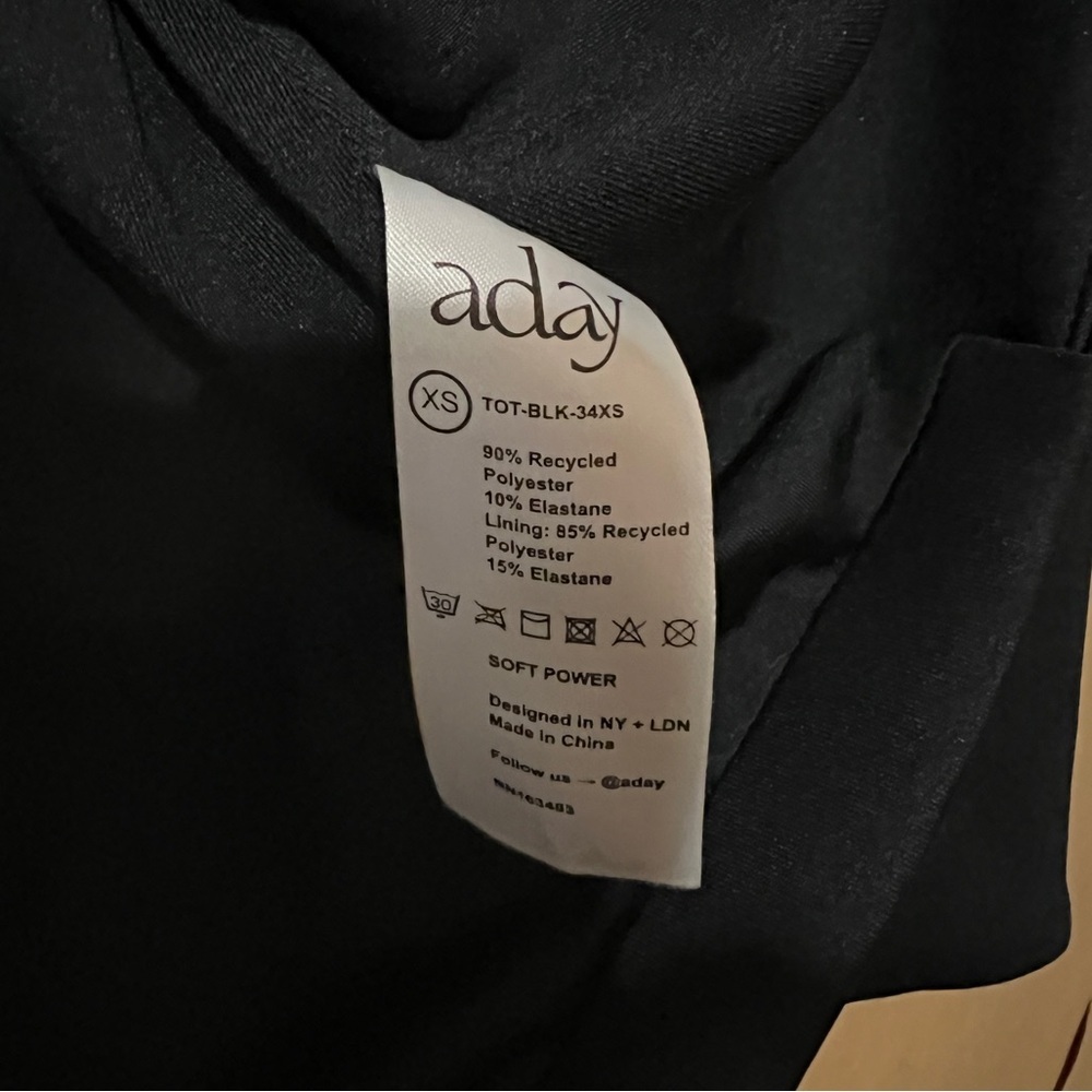 Aday Soft Power Blazer Jacket Scuba Knit Notched Lapel Snap Front Black Size XS - Picture 14 of 14